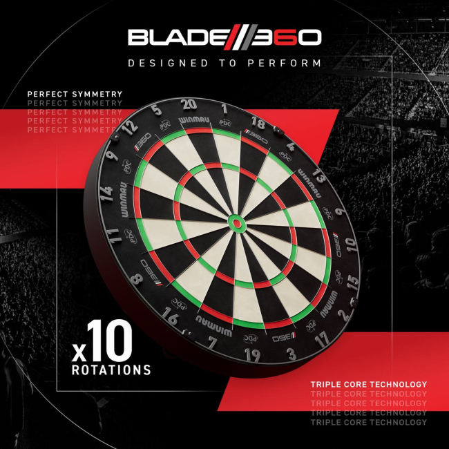 Winmau Blade 360 Triple Core Dartboard - Official PDC Match Quality